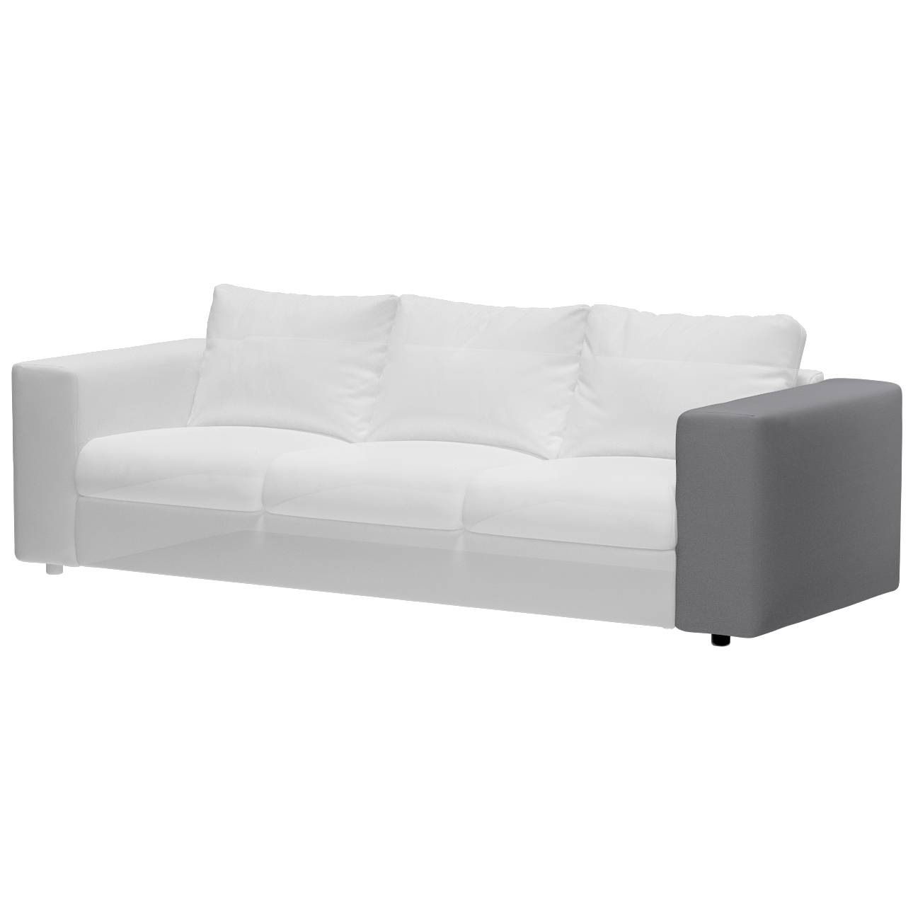 Vimle betræk bred armlæn, Grå, 22 x 93 x 48 cm, Cotton Panama