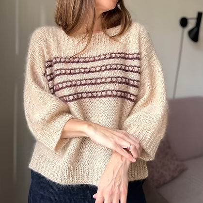 Garnpakke - Refined Knitwear, Lucia Blouse BEIGE XL