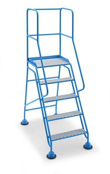 Trappestige Peder, platform og trin med harlekingitter, 5 trin, med ge