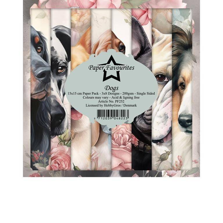 Scrapbookingpapper - 15x15cm - Dogs