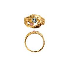 My Love Rock Blue Topas/Pink Opal Ring, Guld, 52
