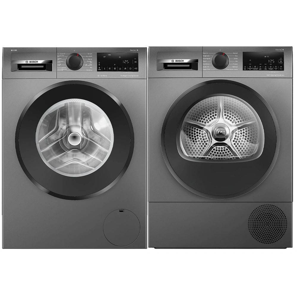 Bosch Serie 6 Tvättmaskin & Torktumlare WGG244RFSN + WQG245DXSN ? 9 kg, i-DOS, A
