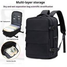 40x20x25cm Women's Large Capacity Travel Backpack, Commuting And School Backpack, Fashionable Laptop Bag, Short Business Travel Luggage Bag, Airline A - Black