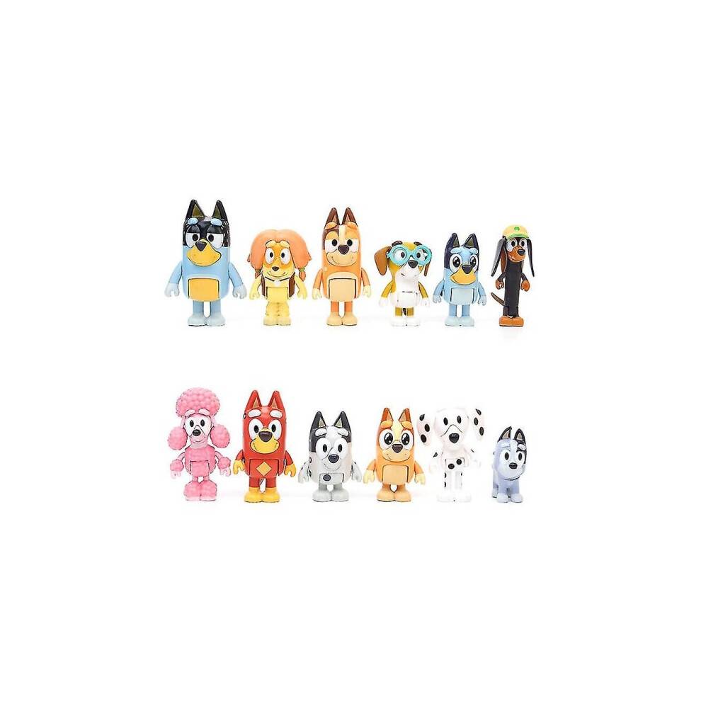 12 stk. Bluey Familie og venner actionfigurer model legetøjssæt til børn, gaveidé