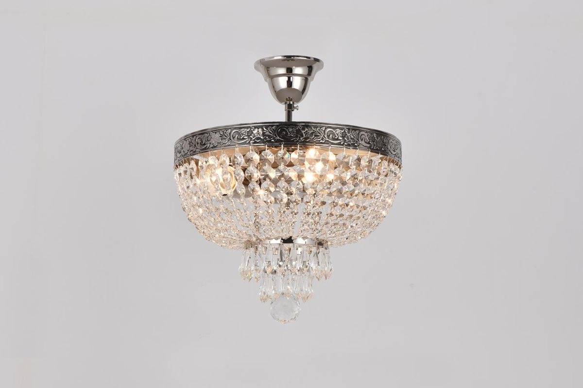 Norrsken Design Queen Kristallplafond 30Cm, Nickel
