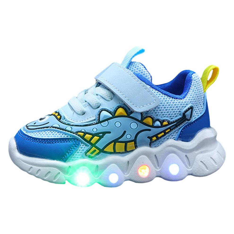 Barfodssko til småbørn – Åndbare sneakers med dinosaur-tegneseriemotiv og mesh til drenge og piger, lette vandresko, kompatible med