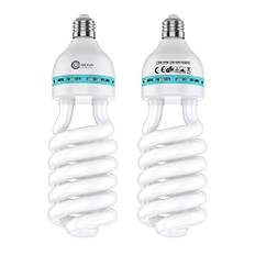 OMBAR 135W 5500K Fotolampe, tageslichtlampe mit E27 Sockel, Spiral Fotoleuchte, fotografie daylight licht lampe, CRI90+, 220V-240V, 50/60HZ für Softbox Fotografie im Fotostudio