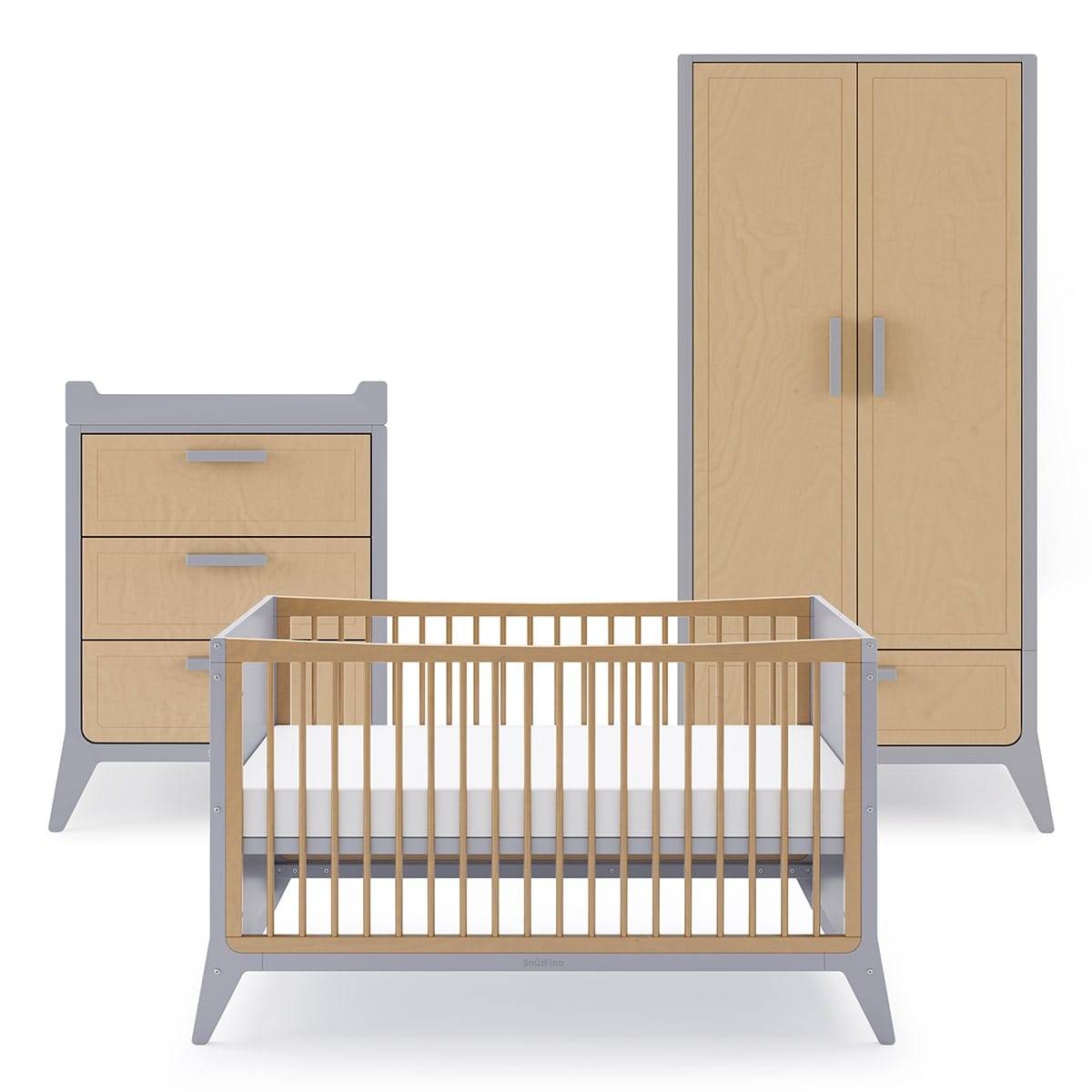 SnuzFino 3 Piece Nursery Furniture Set – Dove - Furniture Set Only