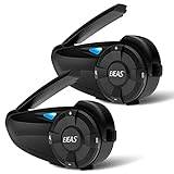 EJEAS Q7 Motorcykel Intercom Bluetooth-headset upp till 7 ryttare CVC-brusreducering, FM, Bluetooth 5.1, vattentät, 2 stycken