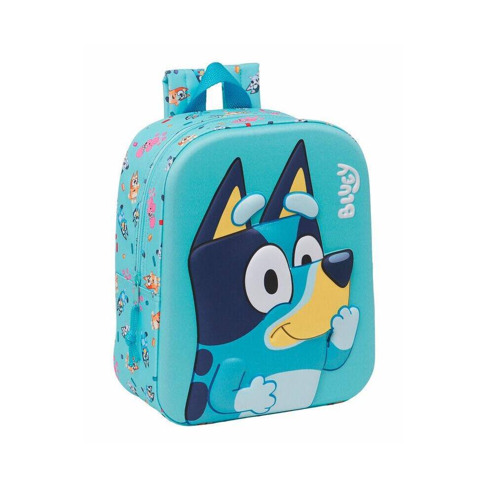 Bluey Fun 3D Backpack for Kindergarten, 22x27x10 cm Blue, Cartoon Kids Backpack Lightweight Durable