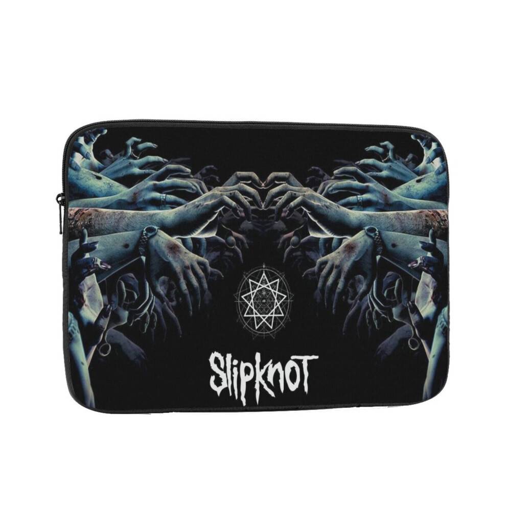 Slipknot Laptop-taske, stødsikker beskyttende notebook-taske med tilbehørslomme, dokumentmappe-bærecover, 10 12 13 15 17 tommer, sort