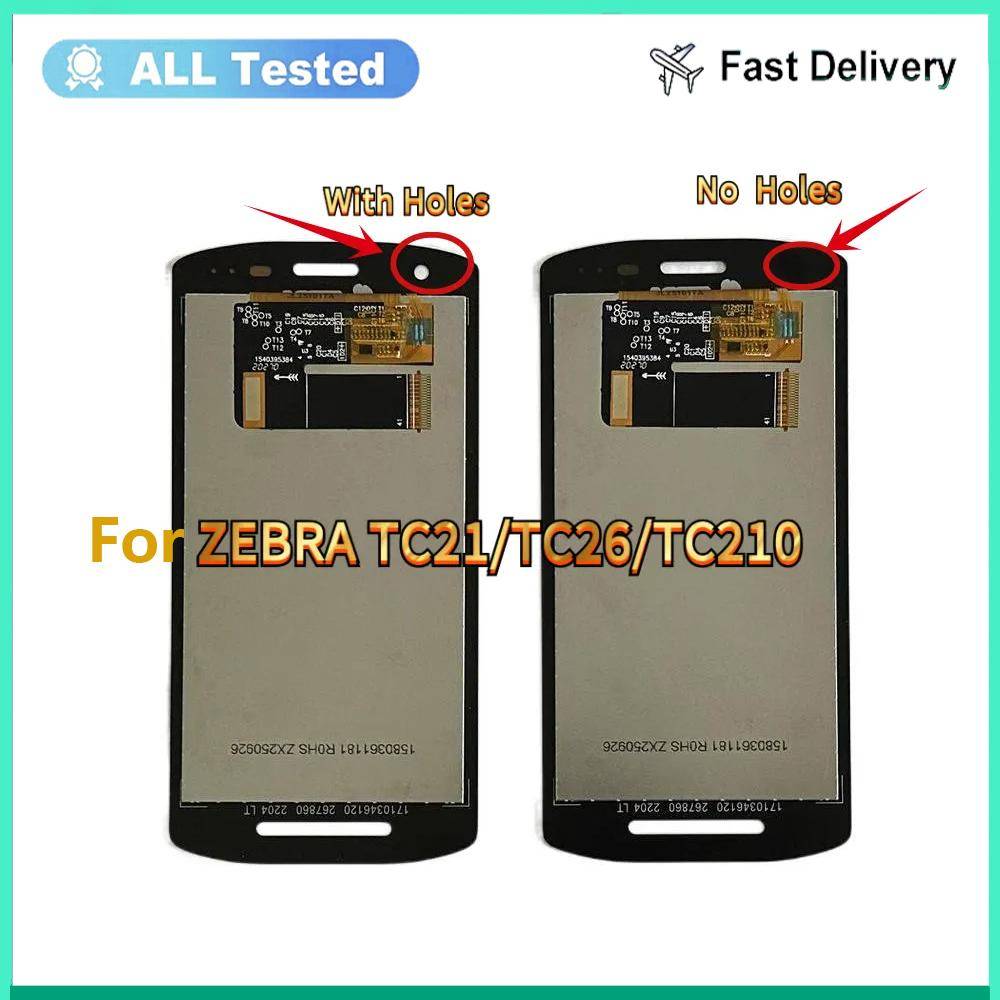 LCD-skärm och digitizer komplett enhet för NO Holes Zebra TC21 TC26 TC210 black