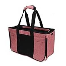 Cat Carrier, Cat Carrier Mjuk Andas med handtag och justerbar axelrem, Cat Rese Carrier för små och medelstora husdjur inom 7,5 kg för katter och 5 kg för hundar (Pink with Black)