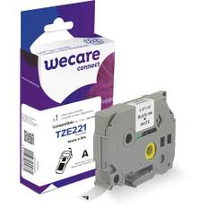 Wecare Tape 9mm TZe-221 Svart på Vit, st