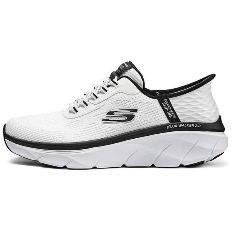 Skechers D'Lux Walker 2.0 Slip-Ins Herr Vit Svart Låg Topp Löparskor 232446-WBK cm white