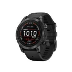 Garmin epix Pro - Standard Edition - 2. generation - 47 mm - skifergrå fiberforstærket polymer - Ja smart ur med bånd - silikone - sort - håndledsstø