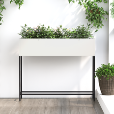 vidaXL Plantestativ 100x26x82 cm Hvid Stål