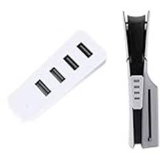 USB-hubb för PS5 Pro/Slim-skiva/Digital Edition, 4-portars USB Höghastighetsexpansion Hub-laddare Splitter-adapter för konsol, USB-laddningsport expanderare tillbehör för PS5 Pro, Plug and Play (vit)