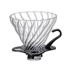 Kissmii Kaffedrickare för Hällning Av, Kaffefilter för 1-4 Koppar, Återanvändbar Kaffebryggare i Värmetåligt Glas med Kaffekona