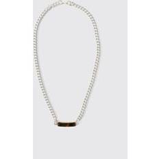 Mens Chain Necklace with Gold Tab