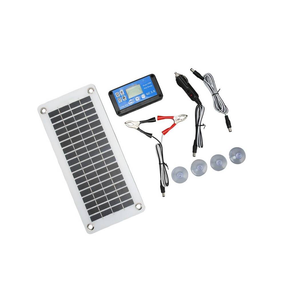 Mono-Polycrystalline Solar Panel Waterproof Controller Kit with Connection Cable 12V24V Charging Protection Battery Kit