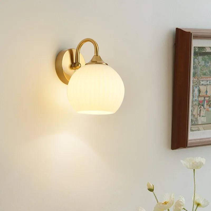 ModernWall - Skandinavisk LED Vägglampa med Glas - Guld Streck / Kallvit(5500-7000K)