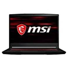 MSI GF63 Thin (39,6 cm (15,6" / 144Hz) Gaming-Laptop (Intel Core i5-10500H, Nvidia RTX3050Ti, 16 GB RAM DDR4-2933, 512GB, Kostenloses Upgrade auf Windows 11, wenn verfügbar) 10UD-657, Schwarz