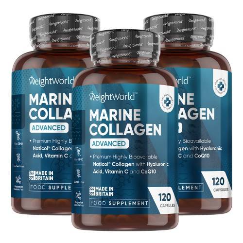 Marine Collagen med hyaluronsyre, 360 kapsler - Multipack til 4 måneder