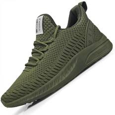 Feethit Turnschuhe Herren Laufschuhe Sportschuhe Sneaker rutschfeste Gummisohlen Leichte und Atmungsaktiv für Gehen Armeegrün 44