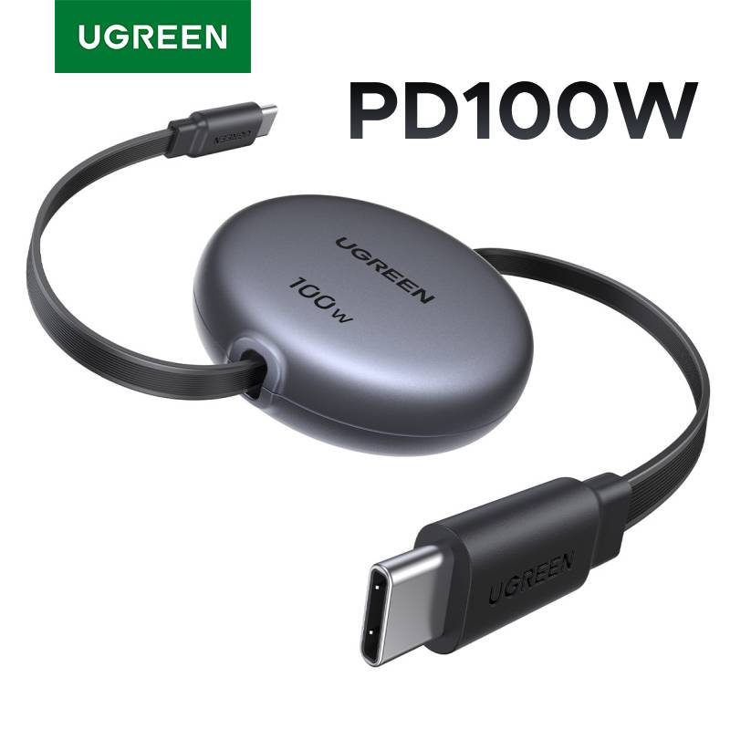 UGREEN Retractable 100W USB C Cable For MacBook iPad Fast Charger Cable For iPhone 17 16 15 Pro Max Type C For Xiaomi Samsung