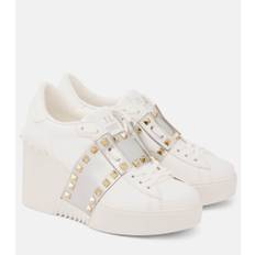 Valentino Garavani Open Disco leather wedge sneakers - white - EU 39