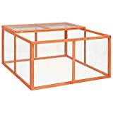 vidaXL Kaninbur 124x120x60 cm massivt granträ