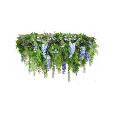 Wisteria svævende have i kunstige planter Ø100 cm - Grøn/Blå