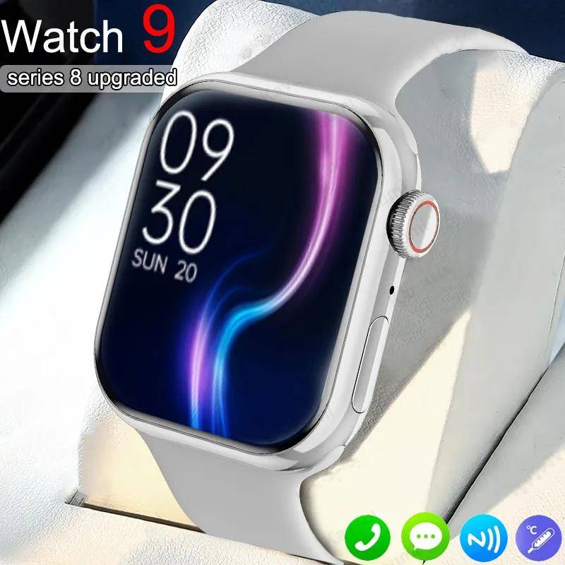 Smart Watch Women Ultra Series 9 NFC Smartwatch Herr BT Call Vattentät trådlös laddning 2,05 tums skärm för Watch 9 svart