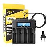 Lhdfyqt Accu 18650 laddare, LCD-batteriladdare, uppladdningsbar batteriladdare, 18650 snabbladdare, 18650 batteriladdare, för 3,7 V 26500/14500/16340/26700 litium
