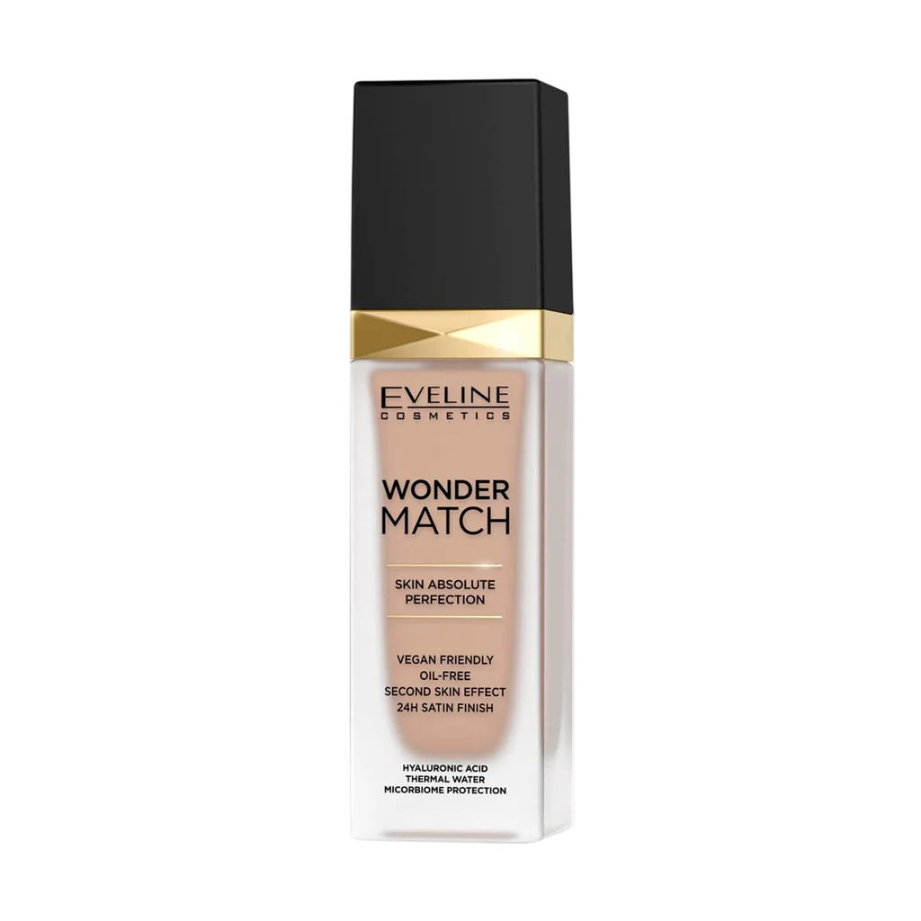 Eveline cosmetics Wonder Match Skin Absolute Perfection, fondotinta liquido senza olio, 15, naturale, 30 ml