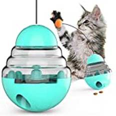 Weiqiao® 3 i 1 katt hund matdispenser leksak giftfri bettbeständig för katt hund djur (blå)