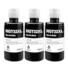 B-T kompatibel 32 XL bläckflaska ersättning för HP 32XL svart bläckbehållare 135 ml 1VV24AE skrivarbläck med HP Smart Tank 7305 7605 7306 7005 5105 455 457 510 513 516 519 555 570 6 6 655 559, 3 flaskor