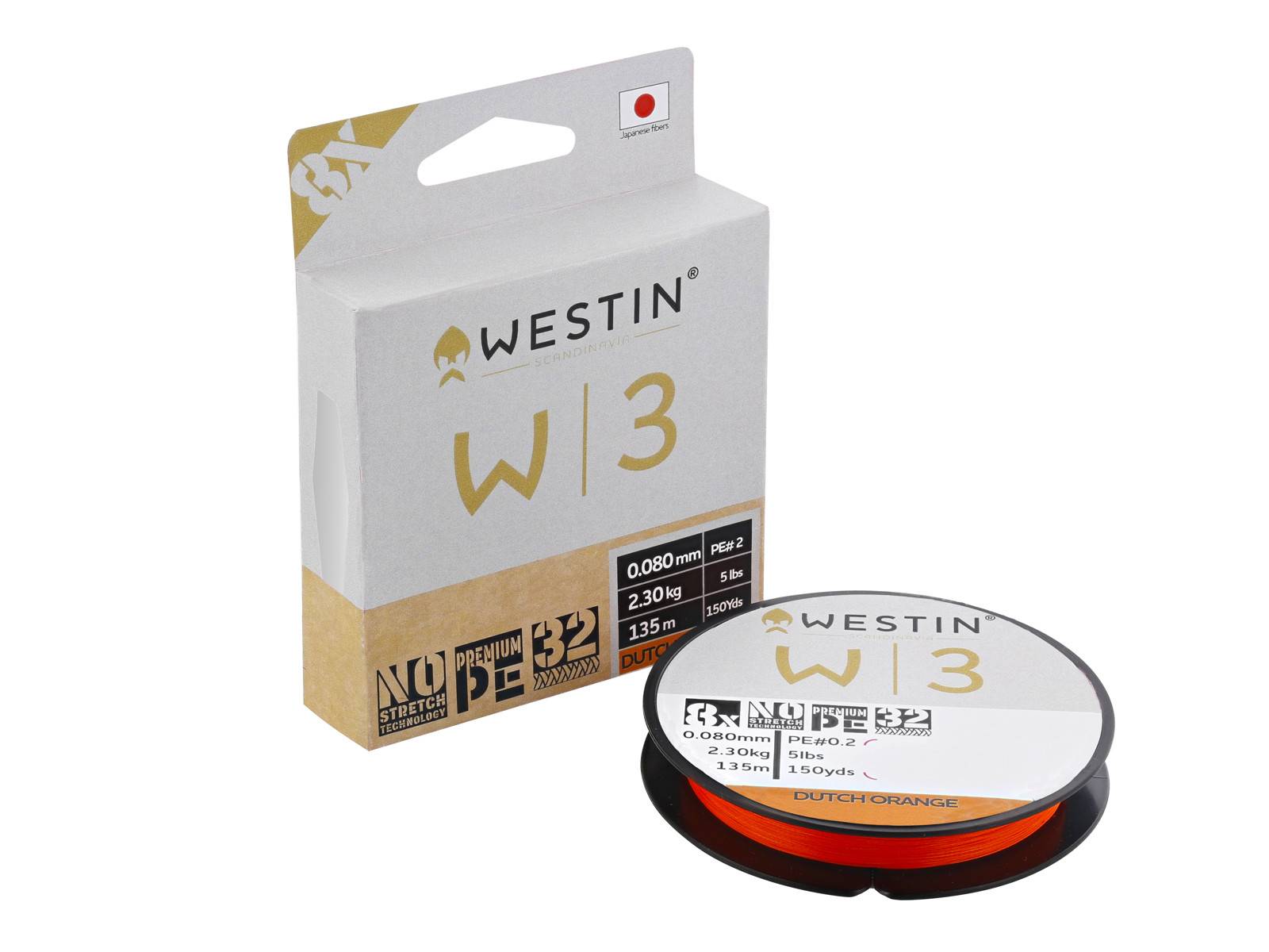 WESTIN W3 8-BRAID DUTCH ORANGE 135 METER 0,10mm-3,5kg