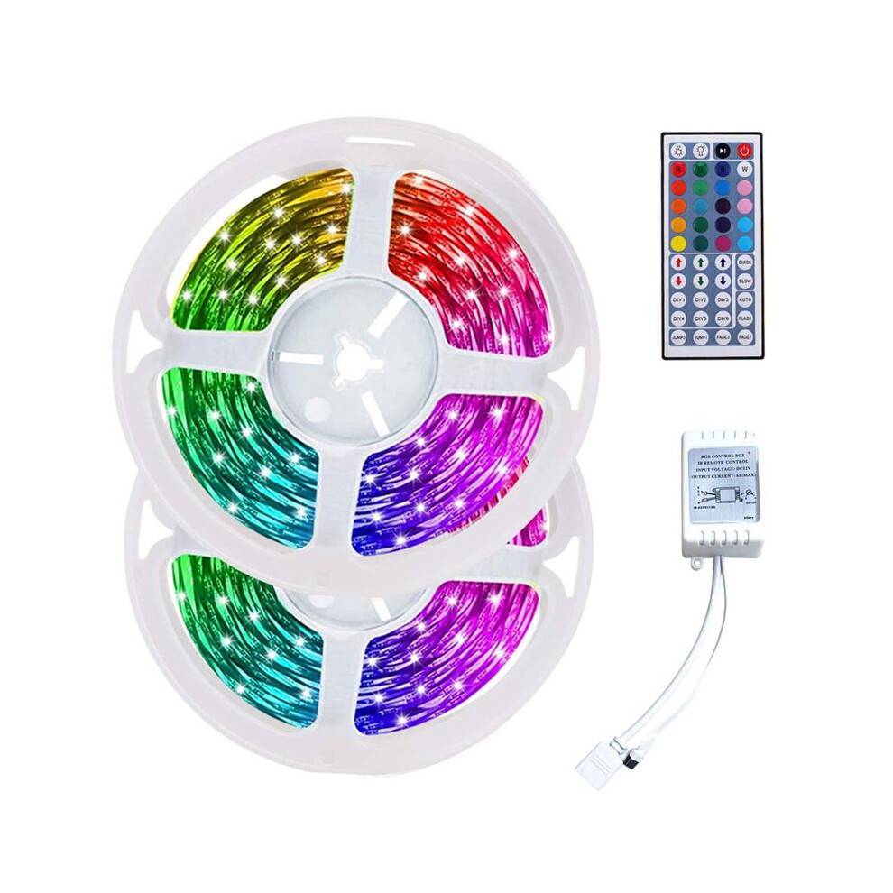 10M RGB Light Strip 3528 600LED Flexibel LED Strip Light med 44 Tangenter FjäRrkontroll+Kontroll för Julen Vardagsrum Sovrum