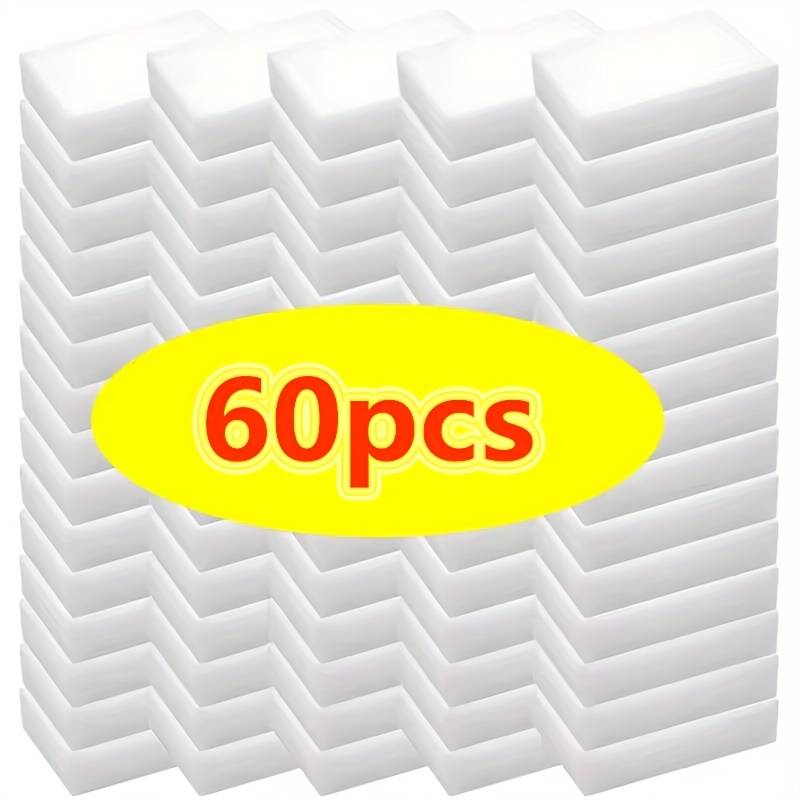 TEMU 60pcs Wipe, Melamine Foam Cleaning Sponges For Kitchen, Bathroom, Car - Dishwashing, Stove, Tile, Wall