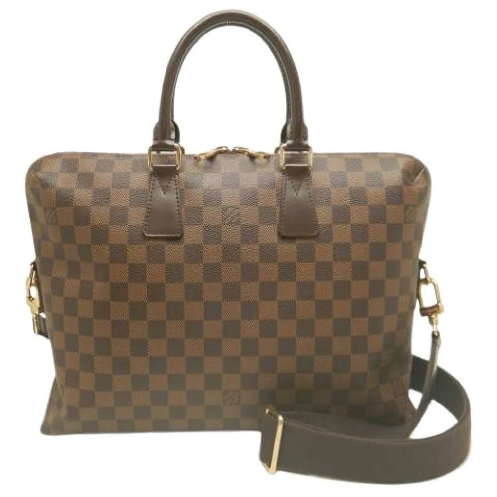 Louis Vuitton Vintage Pre-owned Porte-Documents Jour Briefcase - Vintage - Herre - Brun - ONE SIZE - Uld