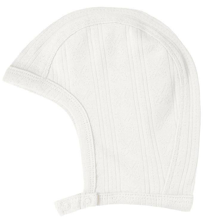MarMar Hjälmmössa - Modal/Pointelle - Hoody - Svag White - MarMar - 56 - Babyhjälm