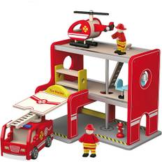 Bilbane brandstation i træ VIGA str. 35x26x28 cm