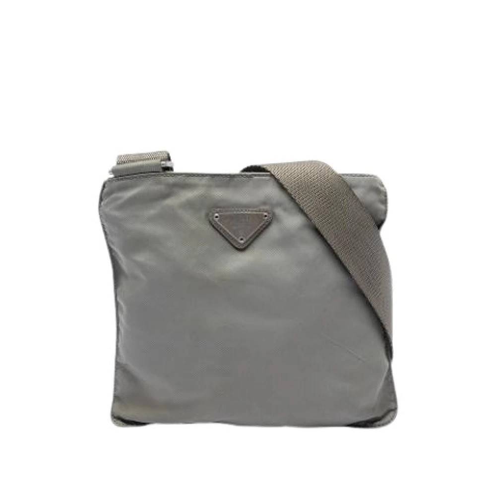 Prada Vintage Pre-owned Nylon Crossbody Bag - Vintage - unisex - Grå - ONE SIZE - Nylon