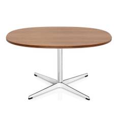 Fritz Hansen - A202 Supercirkulär Soffbord, 75x75 cm, Valnötsfanér - Soffbord - Arne Jacobsen,Piet Hein - Träfärgad - Metall/Trä