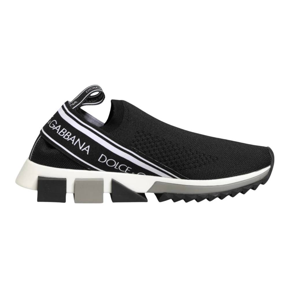 Dolce & Gabbana, Sko , Dame, Sort, 36 EU, Bomuld, Sorrento Low-Top Sneakers