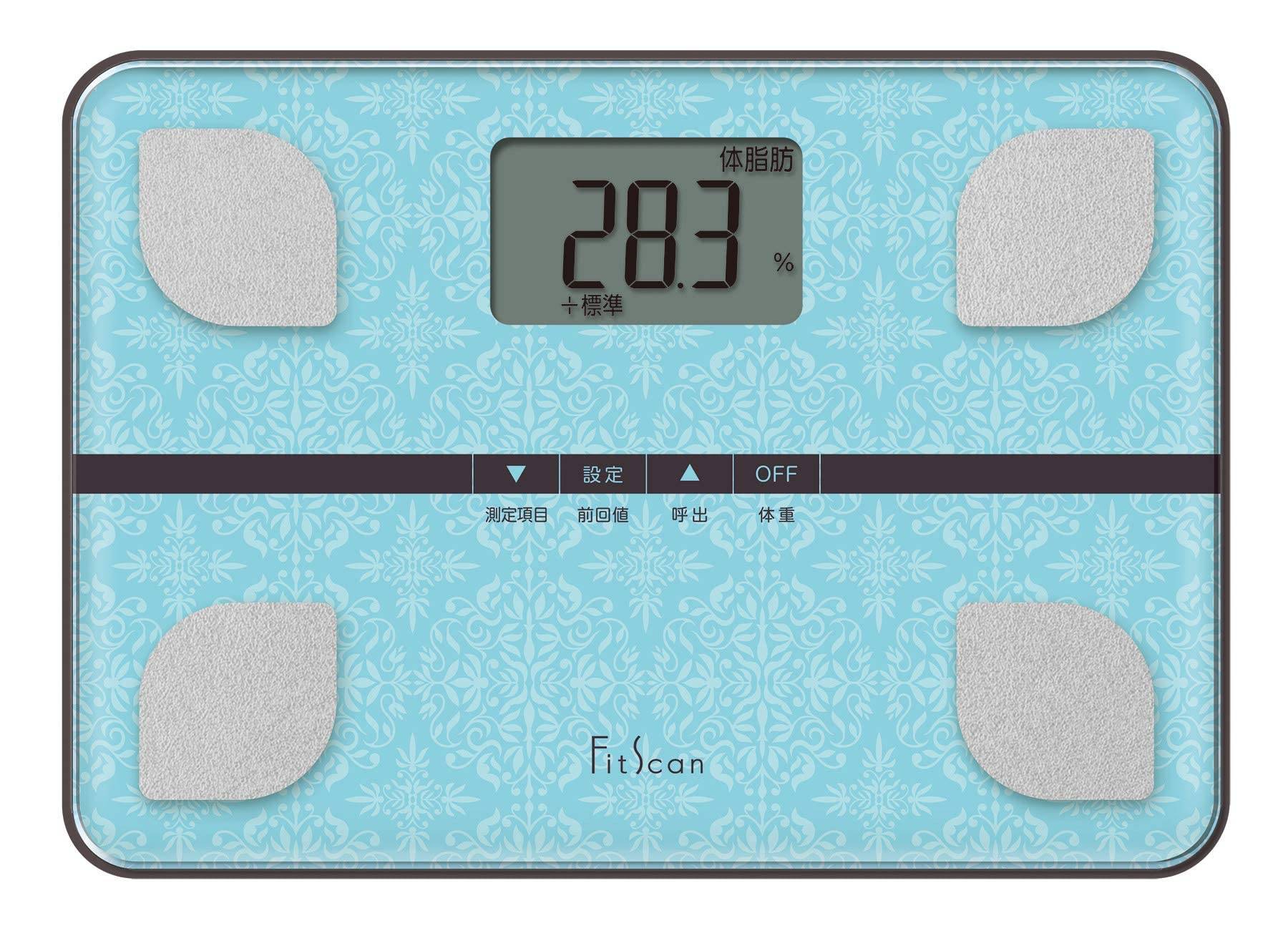 Tanita FS-103 BL FitScan Body Composition Scale, Blue, Powers on when you step on it