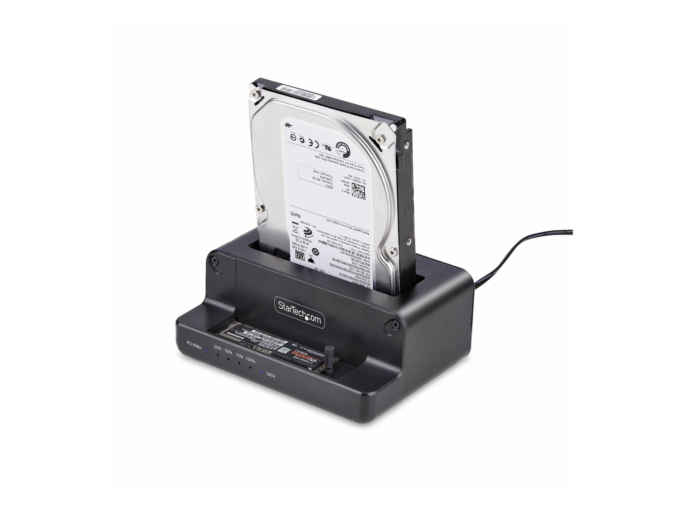 StarTech.com M.2 NVMe to 2.5/3.5" SATA Drive Duplicator, Dual Bay Cloner --> I externt lager, forväntat leveransdatum hos dig 13-04-2026