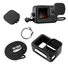 For GoPro HERO 13 Protective Case Black Silica Gel Cover Lens Cover Full Protection Waterproof Drop Prevention Collision Prevention Pollution svart